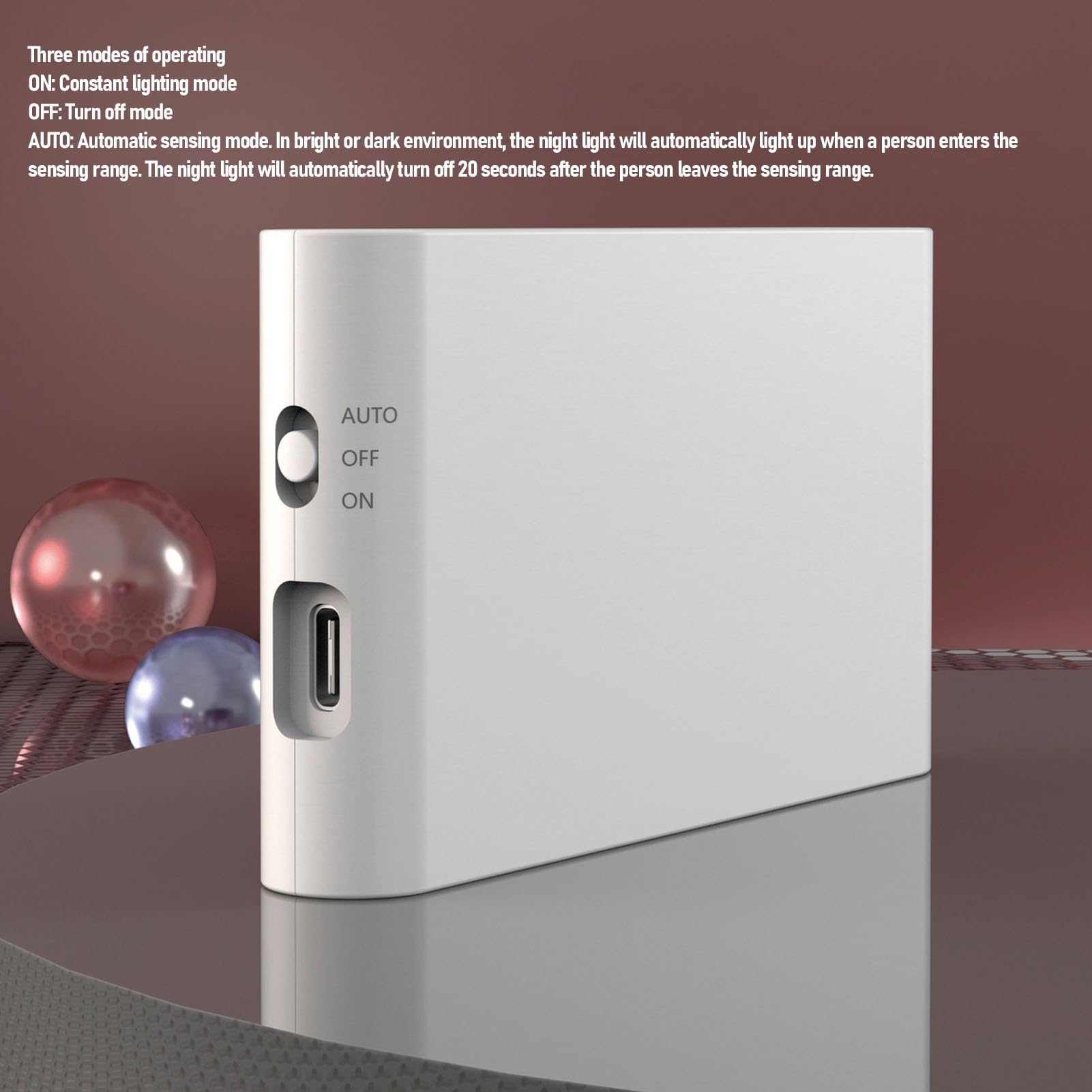 Luce Notturna Ricaricabile con Sensore di Movimento con Doppia Illuminazione Laterale Regolabile per Scale, Camera da Letto, Corridoio, 4 Pezzi