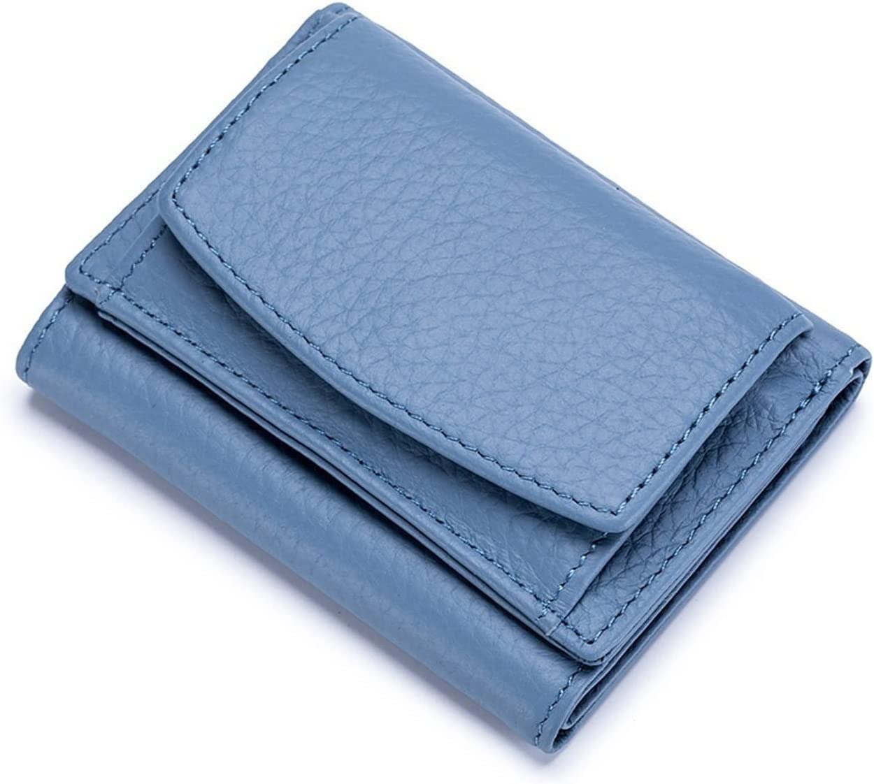 Carteras para Hombre en el Reino Unido, Monedero de Cuero Mujer, minimonedero Colores Caramelo(Light Blue)