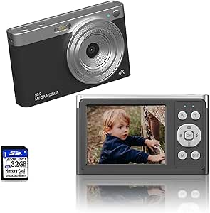 Digitale Kindercamera, Voorzien Van Een 32GB SD-kaart En 16x Digitale Zoom Met Beeldstabilisatie Compact En Draagbaar En Milieuvriendelijk