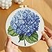 Blue Hydrangea Flower DIY Stamped Cross Stitch Kits for Beginners Easy with Hoop 11CT Needlepoint Embroidery Counted Cross Stitch Kits Art Craft Wall Decoration 40x40cm(2)