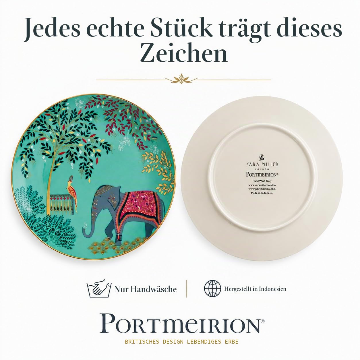 Portmeirion Home & Gifts Sara Miller SMI78964-XG Kuchenteller, mehrfarbig, 4 Stück