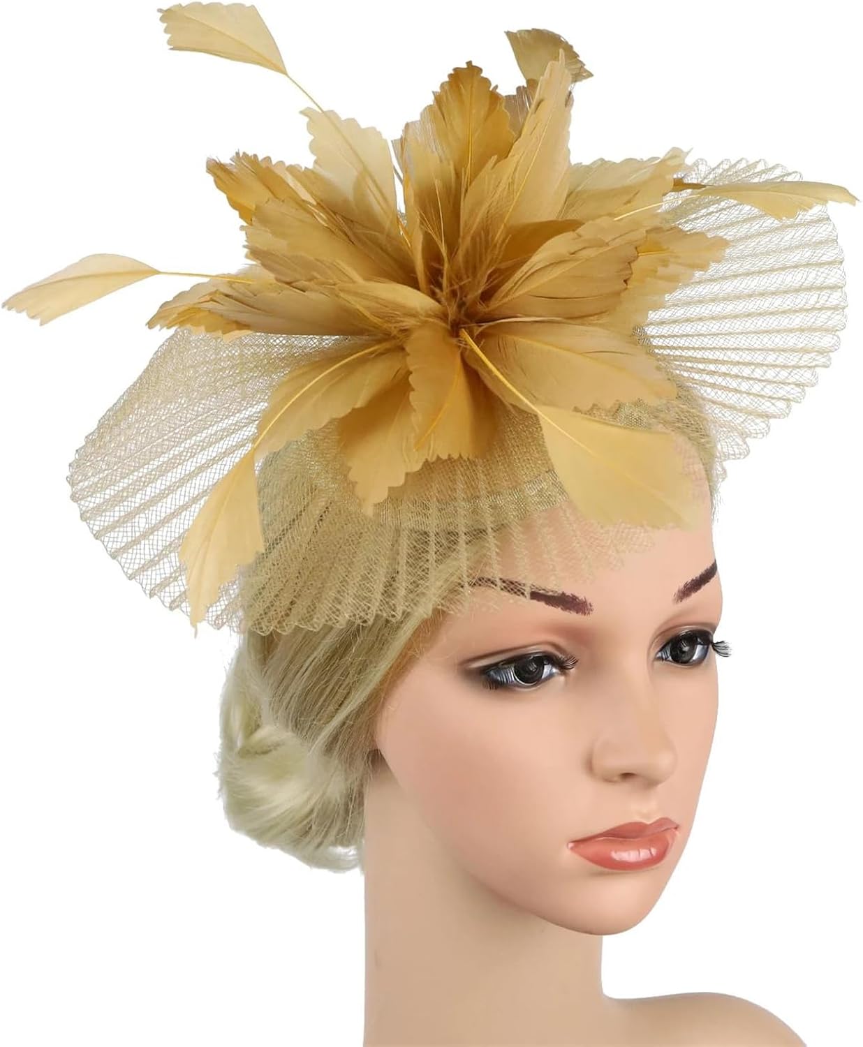 Women's Feather Floral Fascinator Hat Bridal Wedding Festival Horse Racing Tea Party Derby Hat