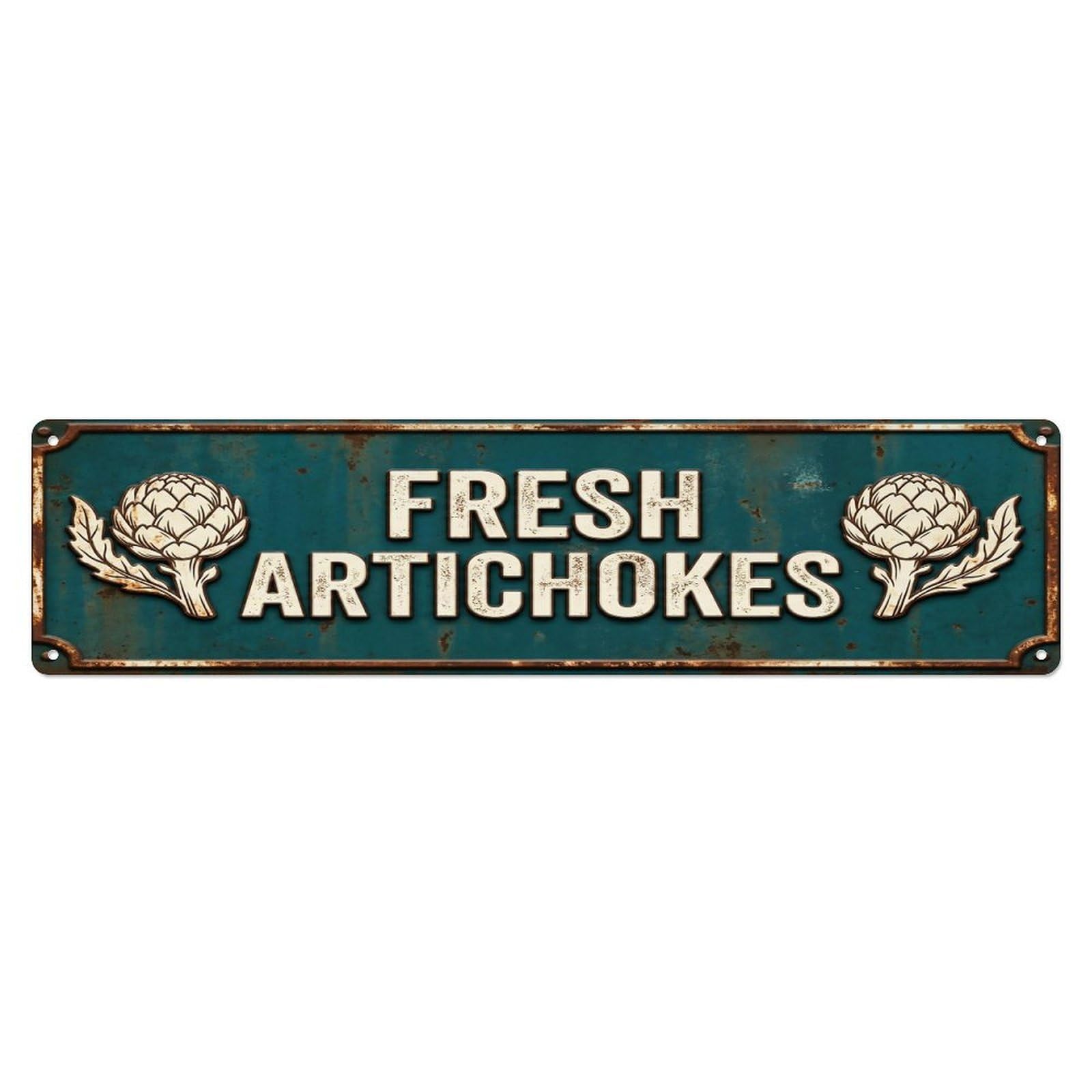 FRESH ARTICHOKES Vintage Vegetable Rustic Farmhouse Metal Tin Sign