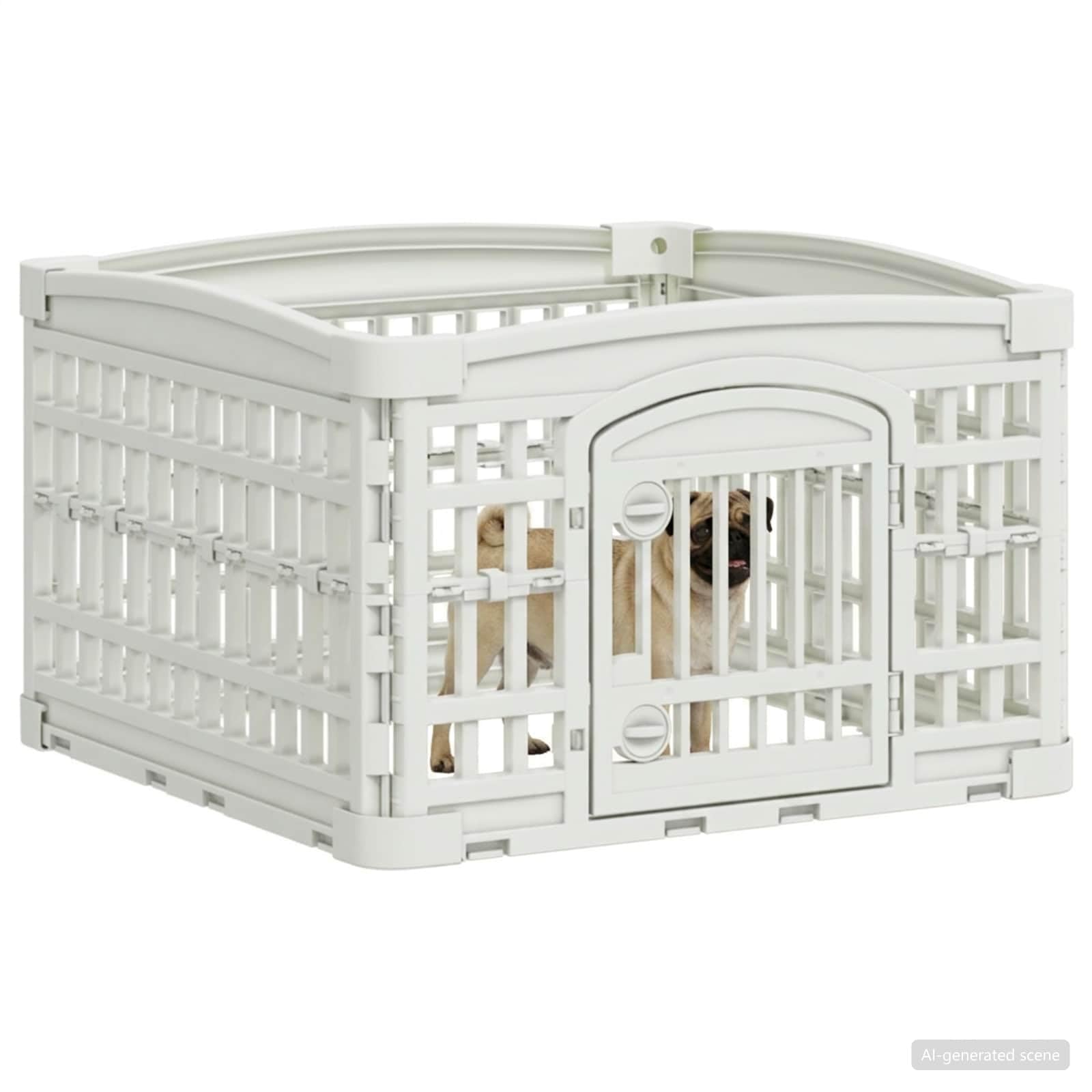 Generico Parco Giochi per Cani a 4 Pannelli 63 x 63 x 40 cm Plastica,Box per animali-42027213