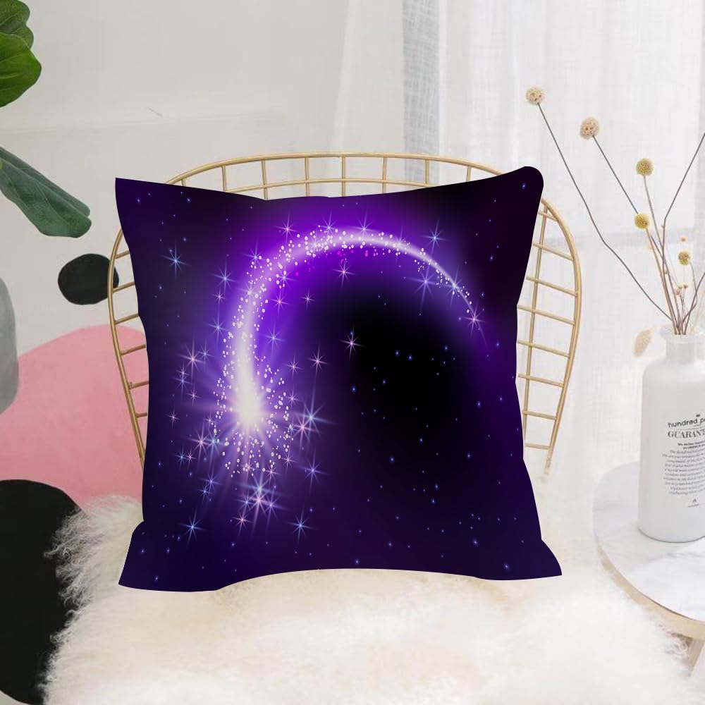 HYMSXW Cushion Cover,Throw Pillow Case Home Decorative for Living Room Bedroom Sofa Chair 20X20 Inch,Flying comet with curved glowing tail in the starry night sky,Pillowcase 50X50cm