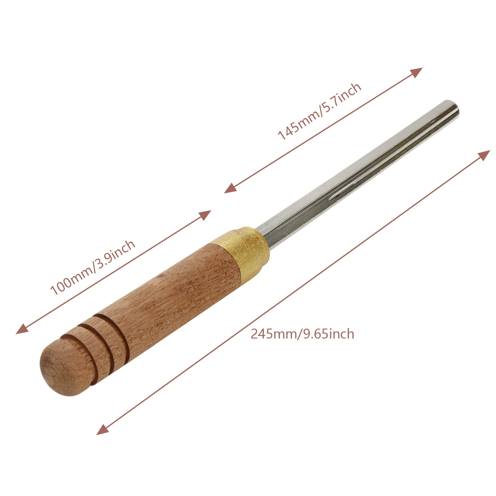 Outil de réparation pour frettes de guitare - Lime hexagonale pour guitare (manche en bois)