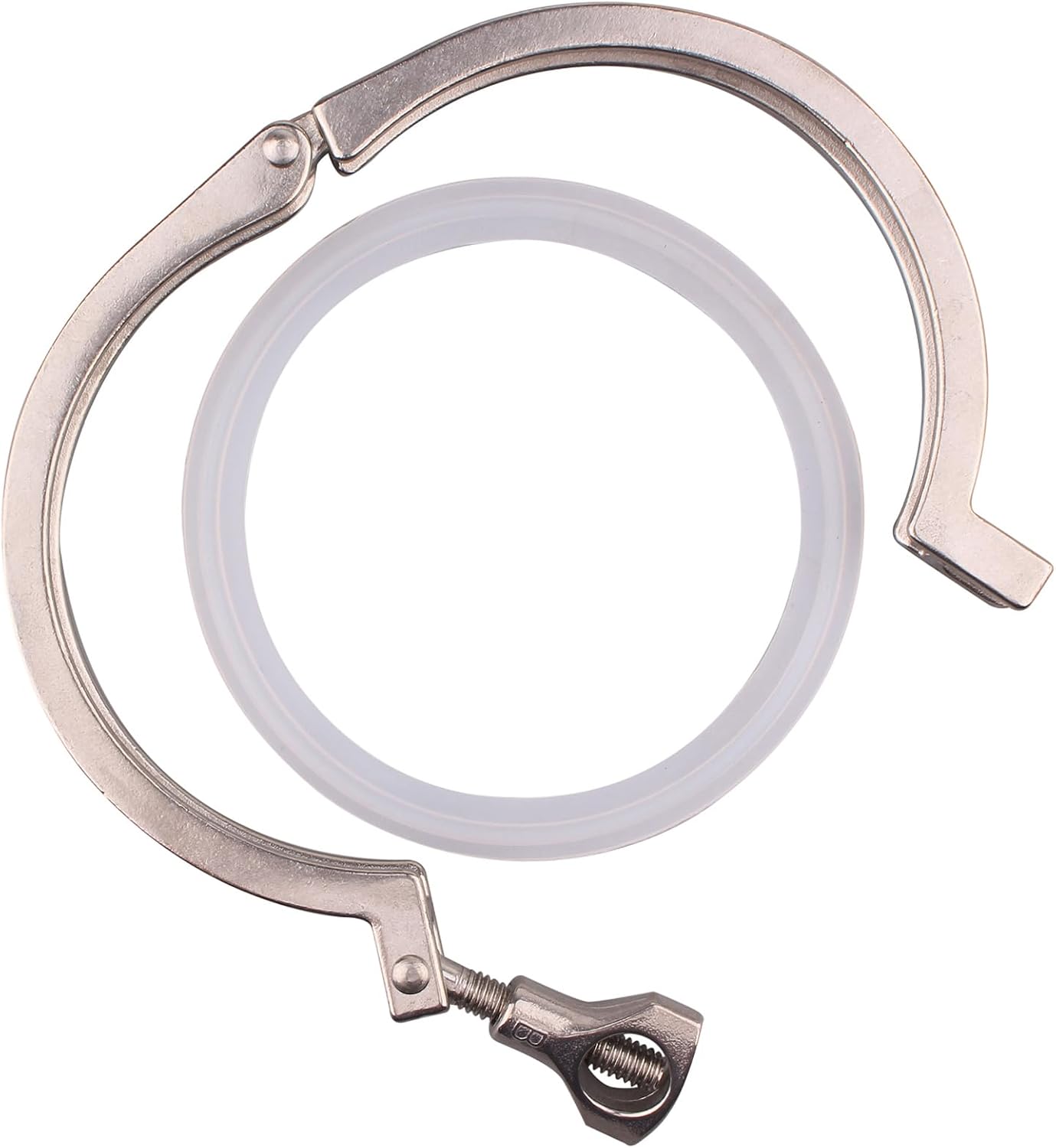 DERNORD Single Pin Heavy Duty Tri Clamp Stainless Steel 304 with Wing Nut for Ferrule TC with 1PC Silicone Gasket (2.5inch Tri Clamp+Silicone Gasket)