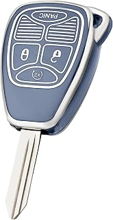 Soft TPU Car Key Fob Cover for Jeep Wrangler Compass Patriot | Precise Fit & No Signal Interference,Compatible with Jeep Wrangler Compass Patriot 2010-2017 Accessories 4-Buttons
