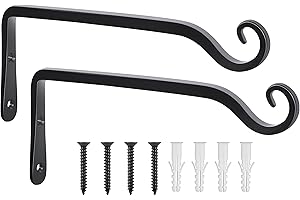 10" Metal Plant Hangers for Outdoor Wall, Pack of 2 by Gtongoko