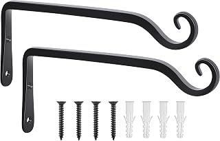 Gtongoko 2 Pack 10 Inch Rust-Proof Metal Plant Hangers - Heavy-Duty Wall Hooks for Bird Feeders, Flower Baskets, Lanterns, Outdoor Decor