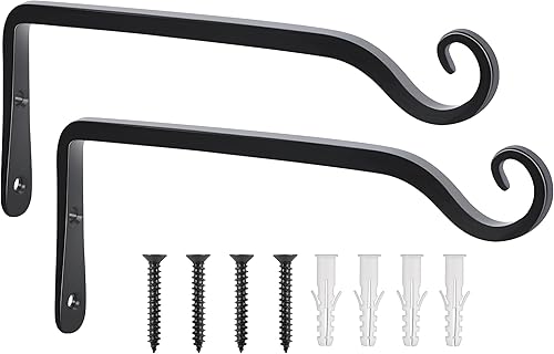 Gtongoko Soporte resistente para plantas colgantes de 6-10-15 pulgadas, colgador decorativo para colgar plantas, paquete de 2 (10 pulgadas)