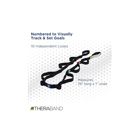 THERABAND Stretch Strap with Loops to Increase Flexibility, Dynamic Stretching Tool for Athletes Including Dancers, Cheerleaders, Gymnasts, Runners, Pilates and Yoga Elastic Stretch Out Band