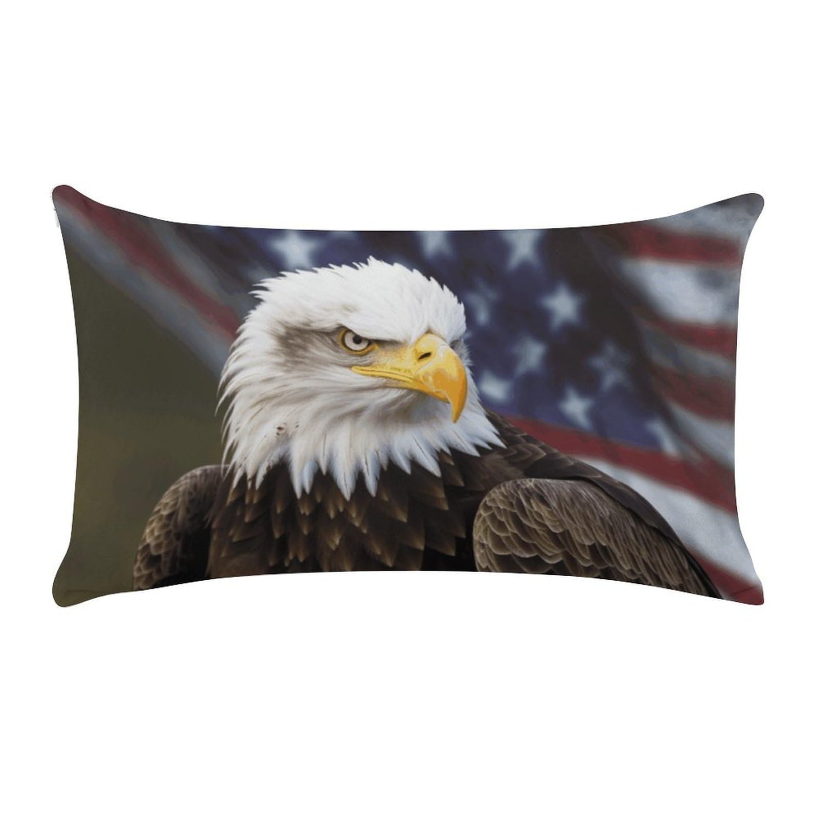 American Bald Eagle Pillow Cases for Sofa, Super Soft Plush Pillow Cover with Zipper, Luxury Cozy Pillow Shams for All Seasons, Lightweight Pillowcases for Bedroom, 12" X 20"