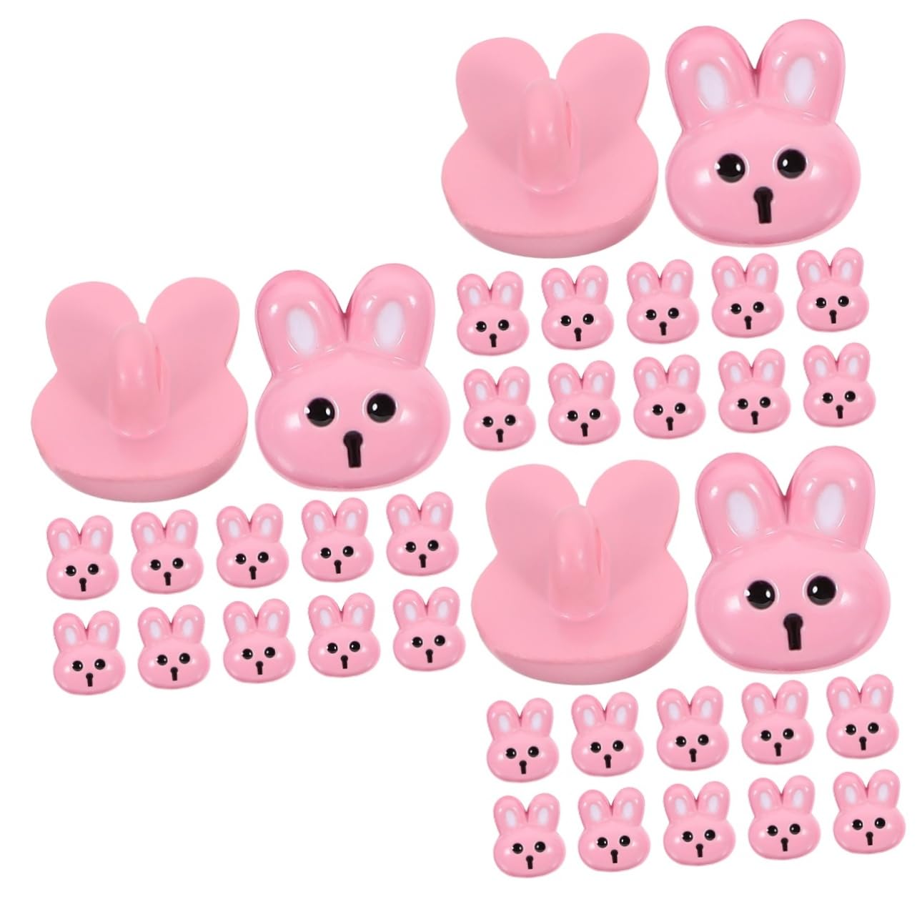 Tofficu 36pcs Sewing Resin Buttons for Crafts Small Rabbit Easter Themed Buttons Bunny Modeling Design for Clothes and Decorative Use