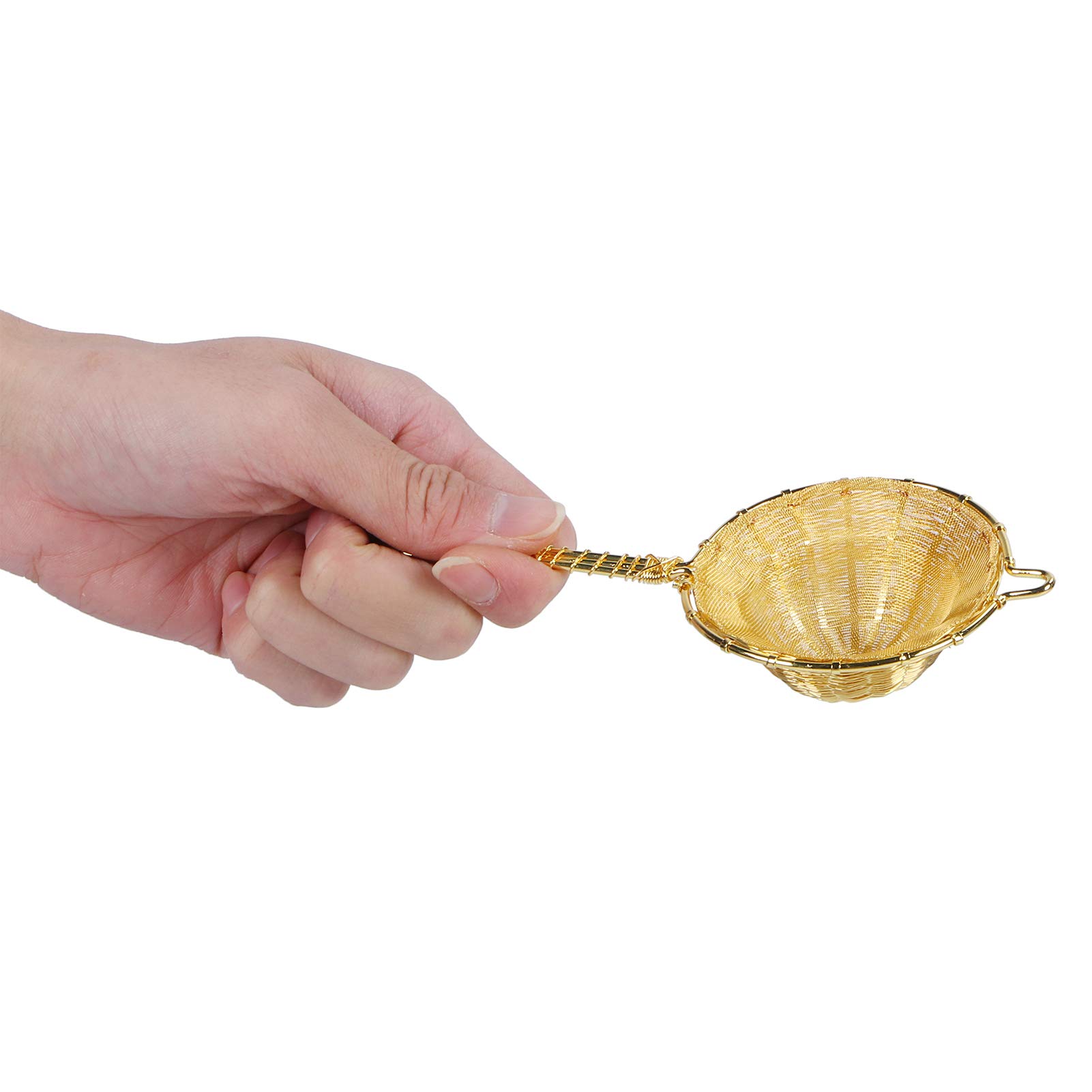 Passoire à infuseur à thé en cuivre pur, filtre à thé réutilisable en feuilles mobiles tissé à la main, Double couche, maille fine pour le bureau et la maison, 5,9 pouces