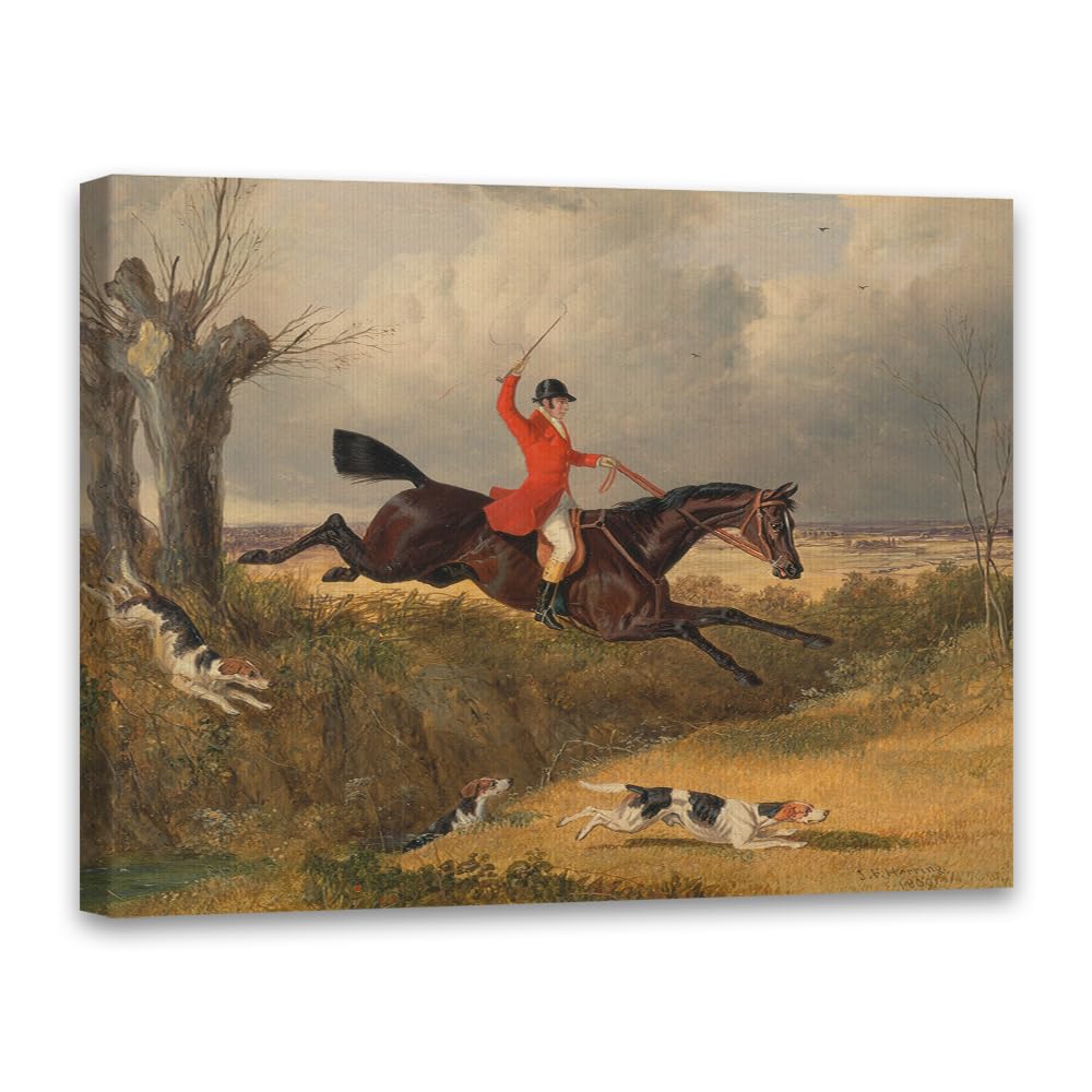 Stampa artistica da parete in stile cottage inglese, per soggiorno, camera da letto, bagno, casa colonica, decorazione da parete con galleria equestre, stampa artistica da parete vintage con cornice