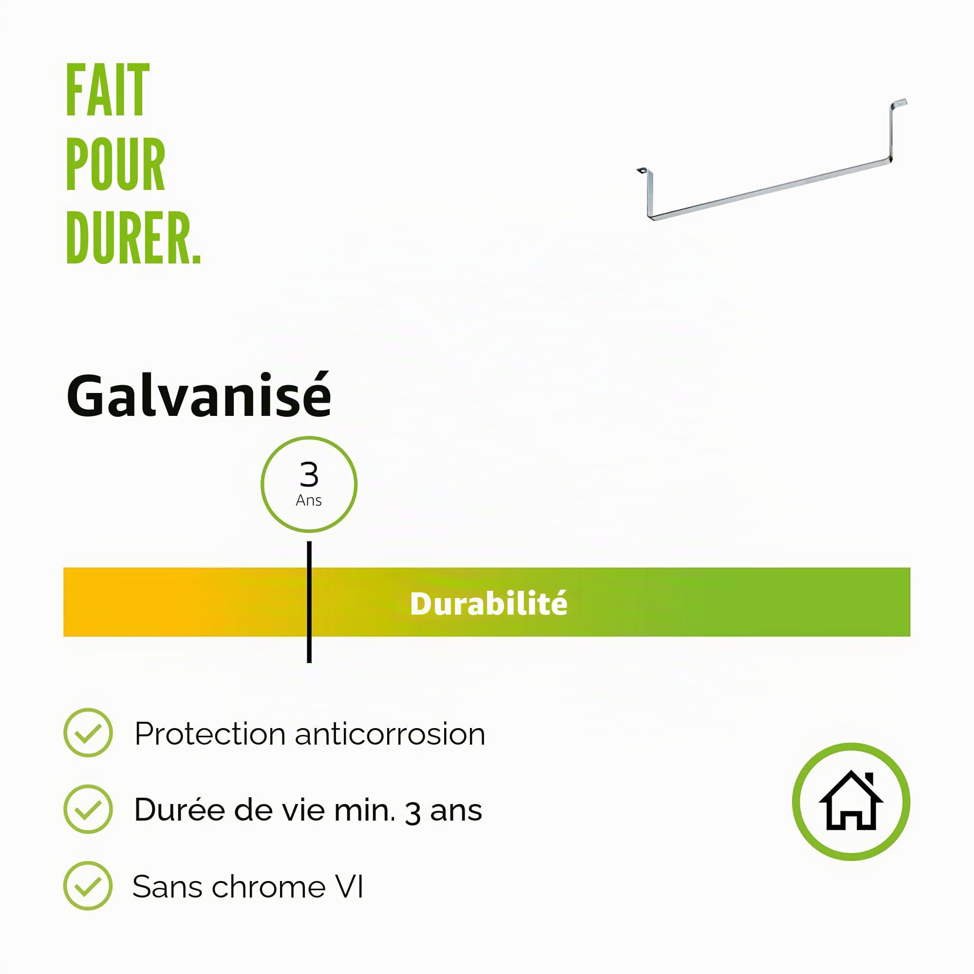 GAH-Alberts 800895 802387 Lot de 2 ponts de rangement galvanisés Longueur 790 mm Profondeur 160 mm