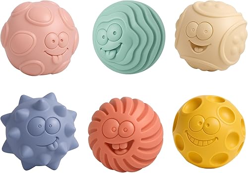 Miniatura 5 de Juguetes sensoriales para bebés, pelotas Montessori para niños pequeños de 1 a 3 años, regalo perfecto para la dentición, bolas sensoriales en bola