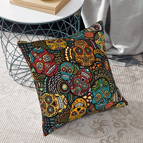 Housses de coussin en velours côtelé imprimé crânes de style chic - 7