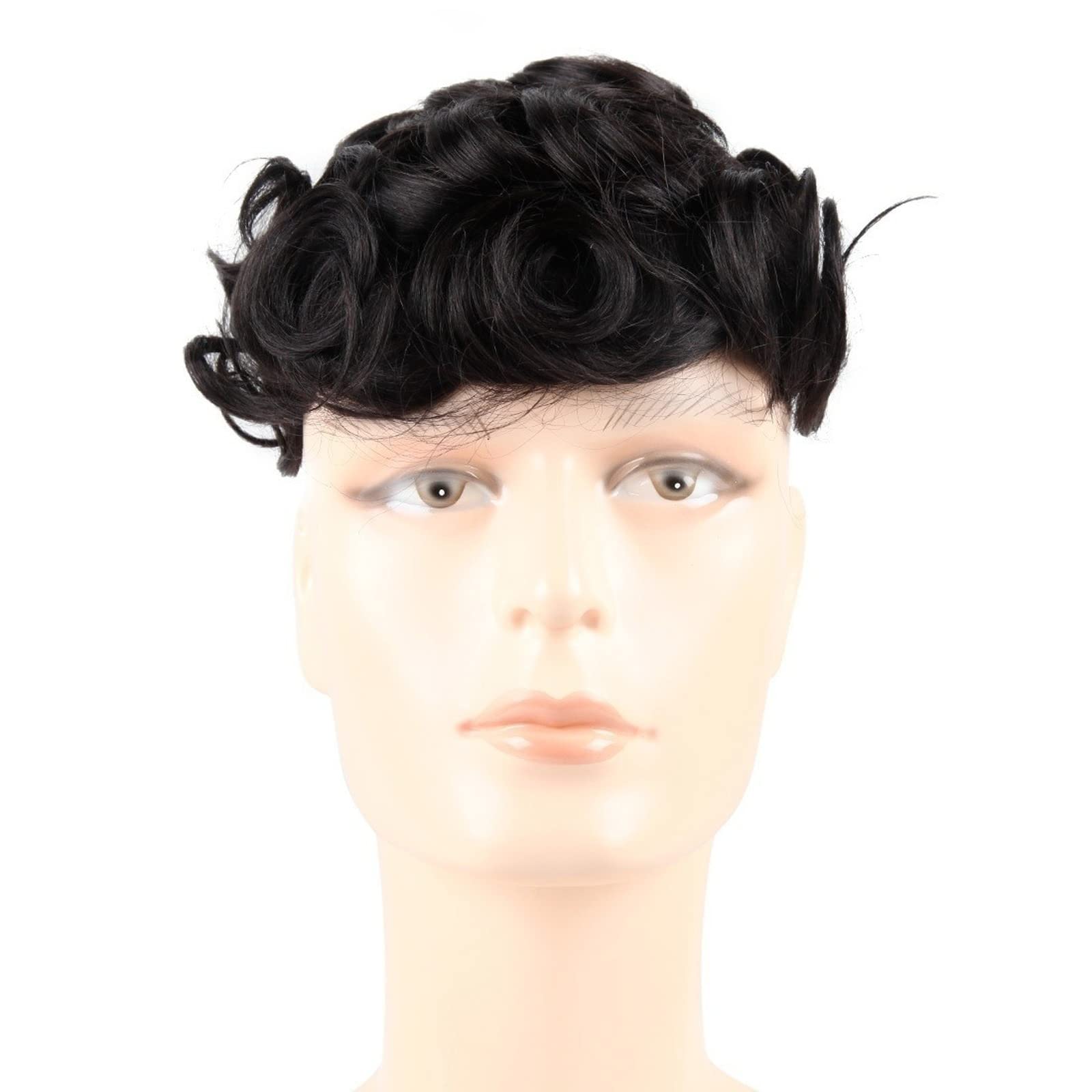 Fine Mono postiche pour homme 100 % cheveux humains Remy de remplacement (22,9 x 15,2 cm, brun foncé)