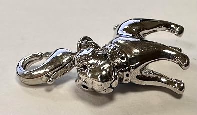 Quiges 3D Bull Dog Clip On Charm Pendant Silver Plated Women's Jewellery