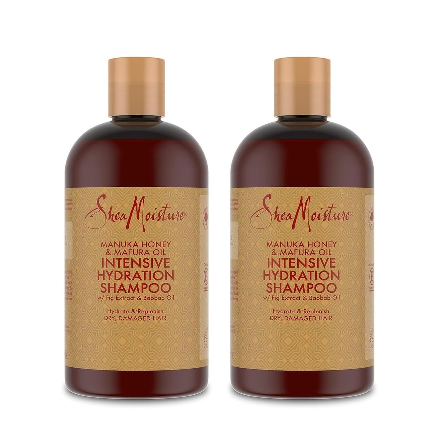 SheaMoisture Intensives Feuchtigkeitsshampoo für strapaziertes, trockenes Haar Manuka-Honig & Mafuraöl Feuchtigkeitsspendendes Shampoo ohne Silikone und Sulfate 2x 384ml