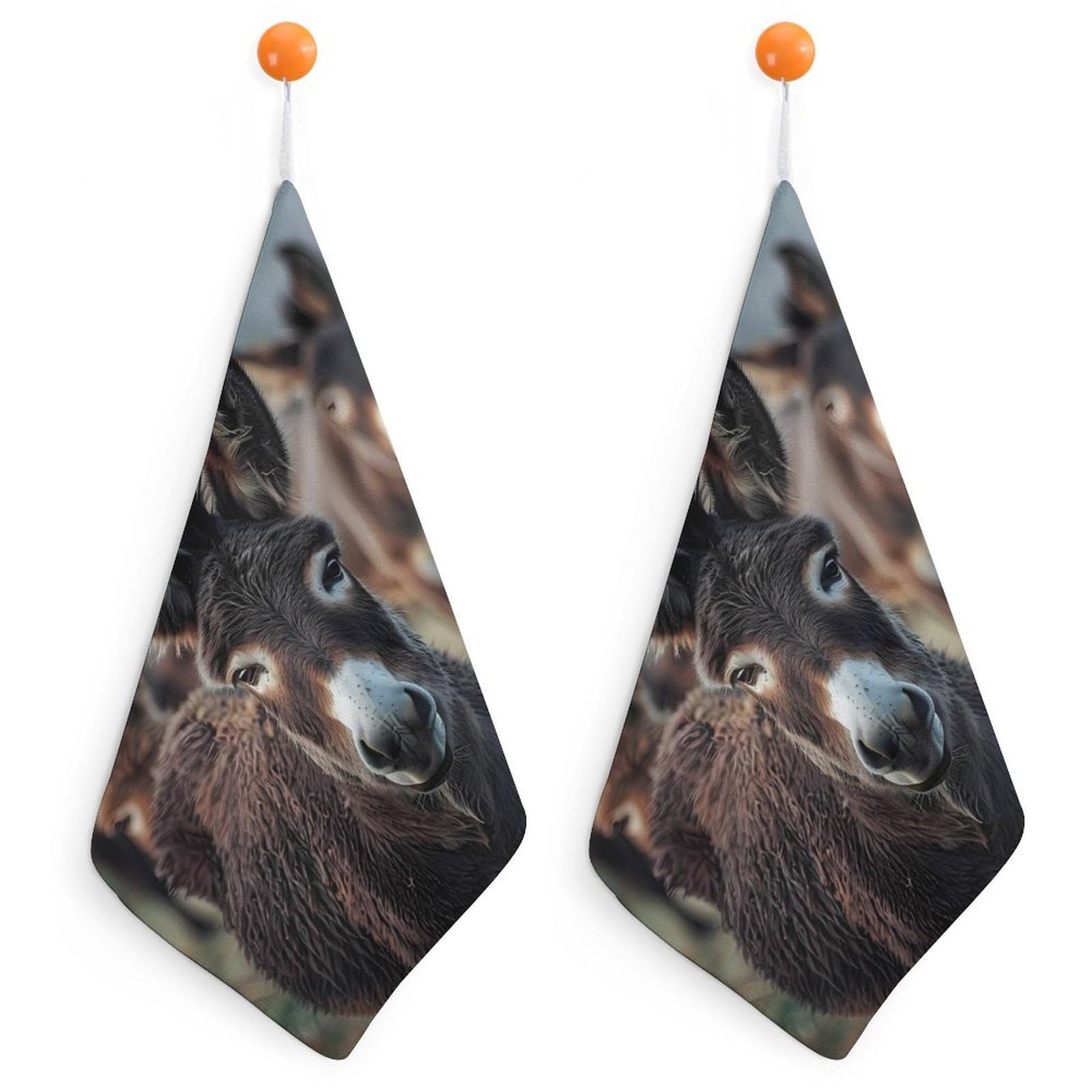 TXFBTRFSA Donkey Hand Towels with Hanging Loop Kitchen Towel Handkerchiefs Cleaning Cloths