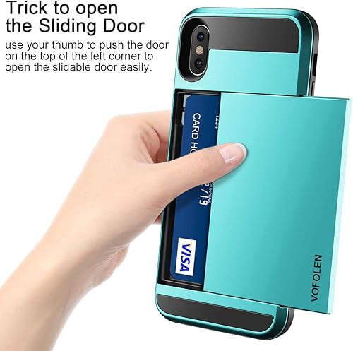 Miniatura 2 de Vofolen Funda para iPhone Xs Max - Tarjetero - Funda deslizante - Ranura para tarjeta de crédito - Bolsillo para identificación - Protección de