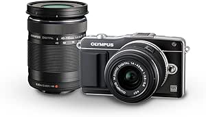 OM SYSTEM OLYMPUS E-PM2 16MP Mirrorless Digital Camera with 14-42mm and 40-150mm Two Lens Kit (Old Model)