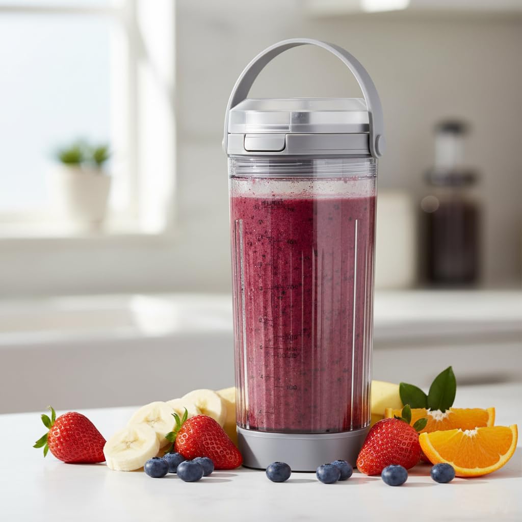 Ninja Blast Accessories - 4pcs Replacement 18oz Blending Vessel Cup, Cap, Leakproof-Lid & Sip Spout and Blade Cover, BPA Free Compatible with Ninja Blast Portable Blender BC100 & BC151 Series Grey