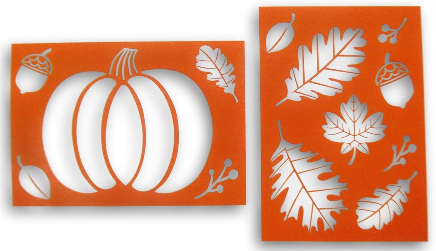 Painting Stencil – Pumpkin and Leaves – 7 x 10 inches Pattern Template – Largest is 7.25 Inches Across – Reusable Painting Stencil – Pumpkin and Leaves – 7 x 10 inches Pattern Template – Largest is 7.25 Inches Across – Reusable
