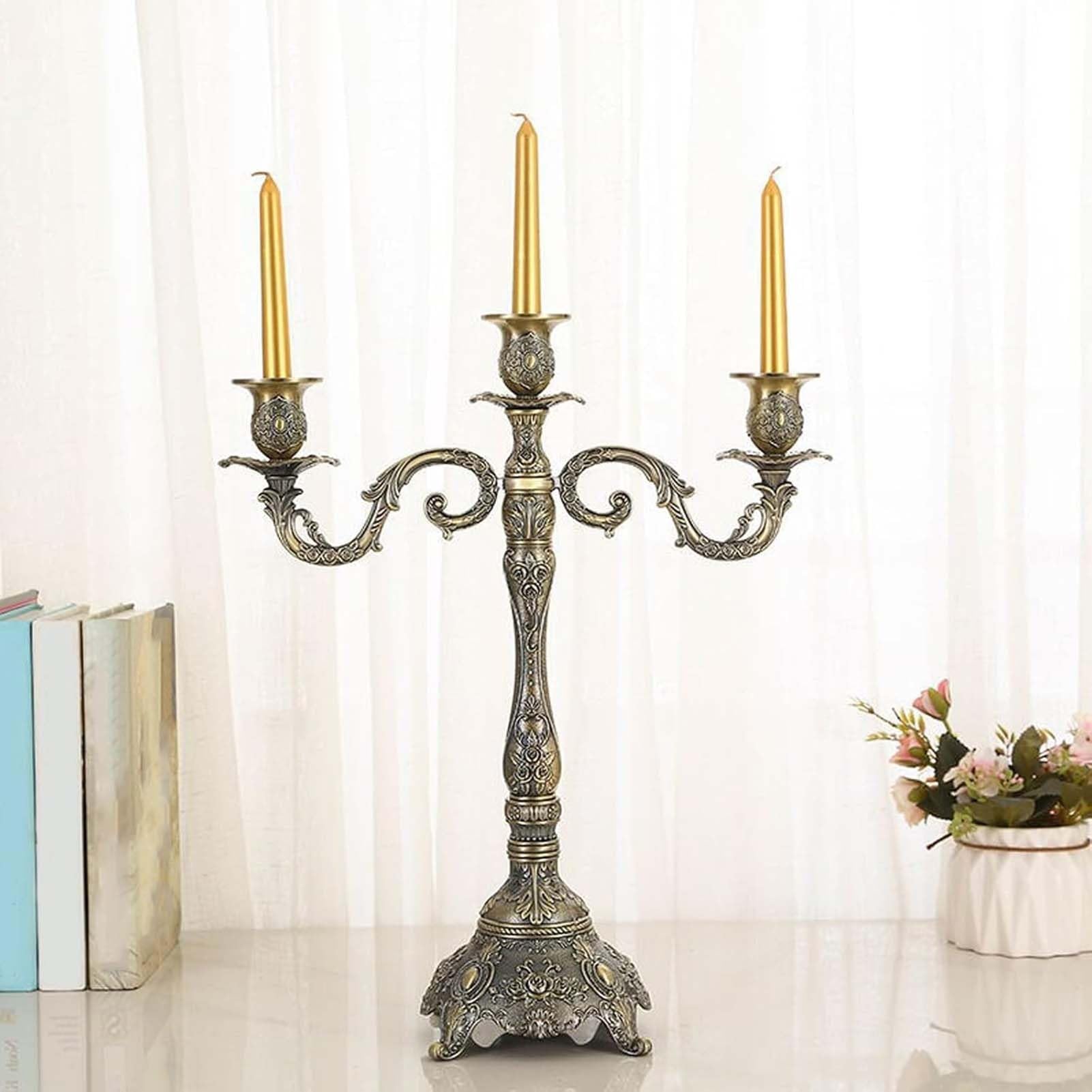 Portacandele Per Candele Affusolate, Portacandele A 3/5 Bracci, Centrotavola Decorativo Per La Casa, Ideale Per Feste E Occasioni Speciali(3 arm)