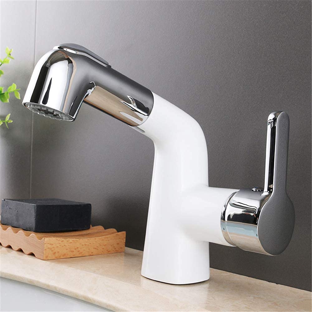 Robinet de cuisine en cuivre Bianco mitigeur à traction au design contemporain