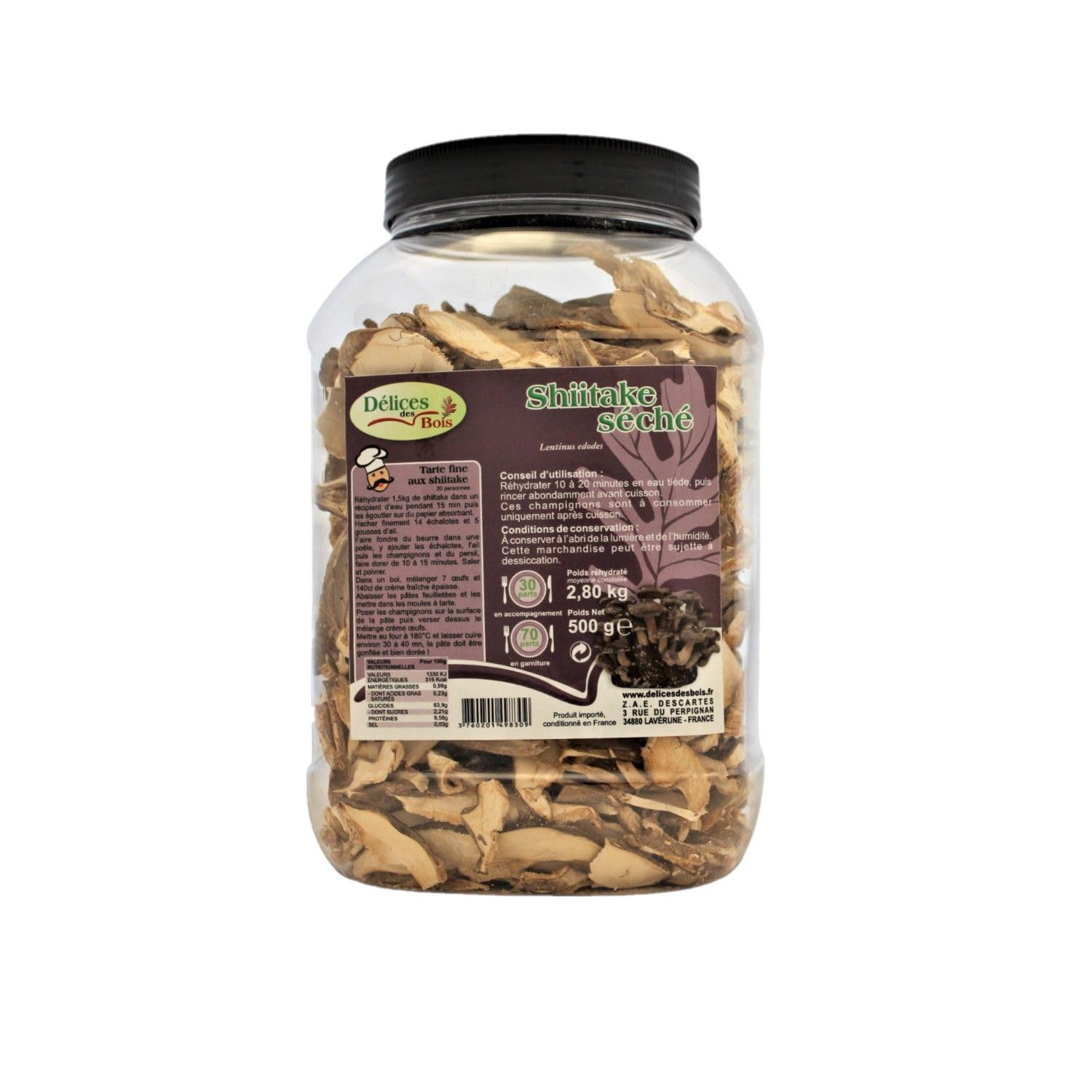 Shiitaké tranche - Pot 500g