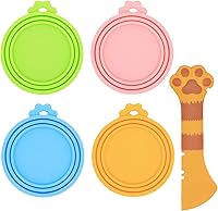 Vista 9 de Tapas de silicona para latas de comida para perros, gatos y mascotas, tamaño universal, sin BPA, (mezcla de colores 3)