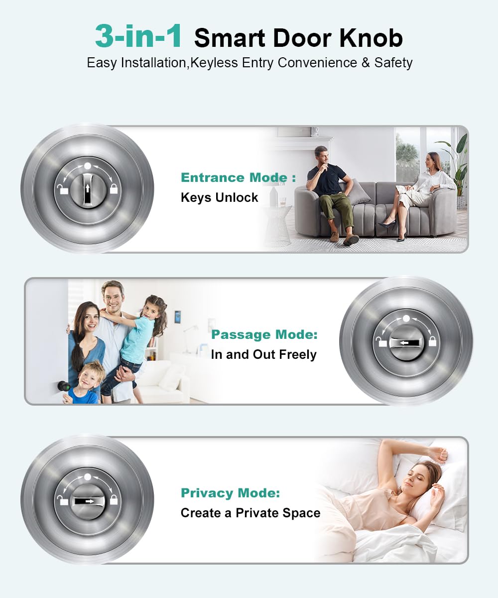 Smart Door Knobs - Fingerprint & Keyless Entry -4