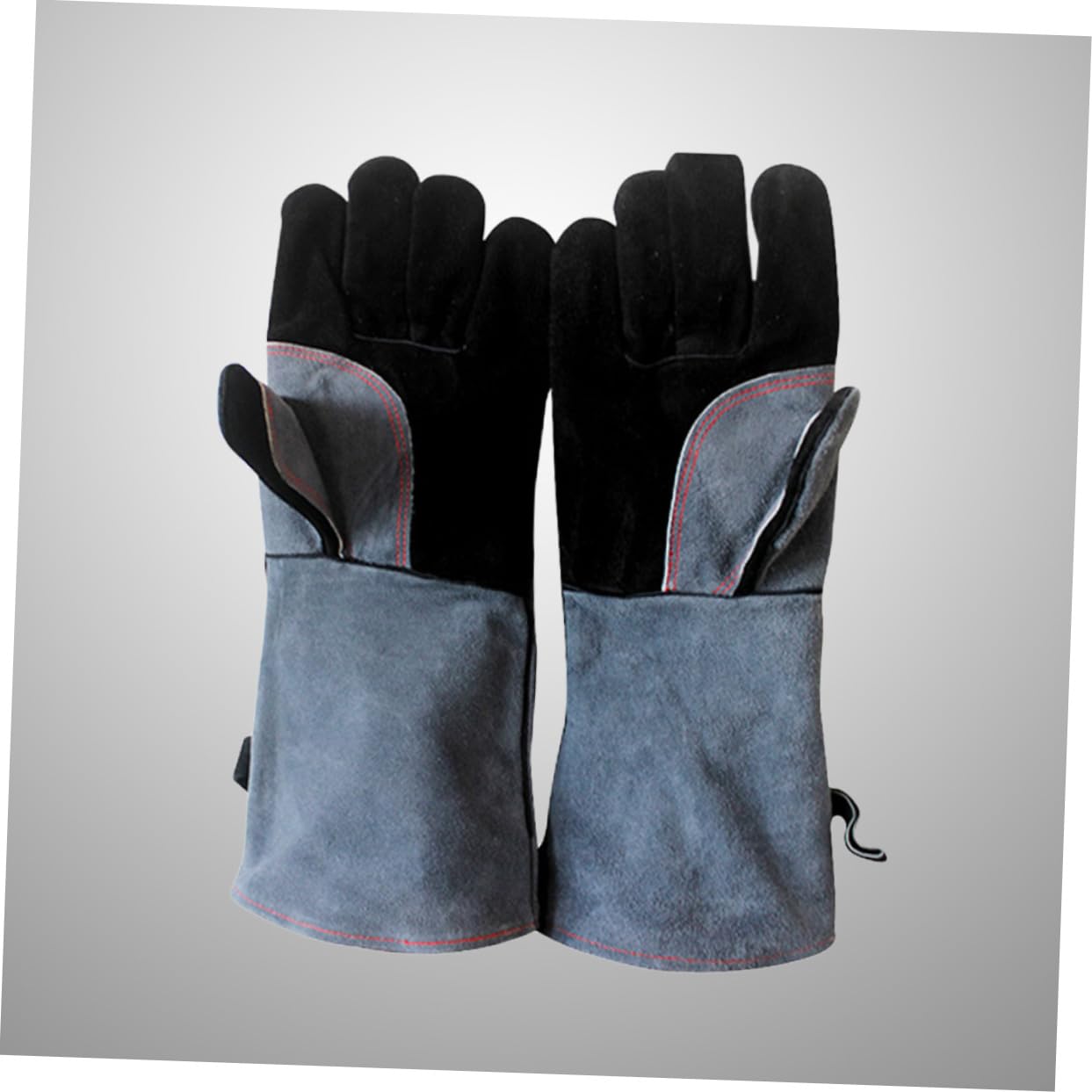 Guanti Resistenti al Calore per Barbecue, Coppia in Pelle Bovina | Antiscivolo e Antiusura, per Campeggio e Picnic, Guanti Isolanti Polsino
