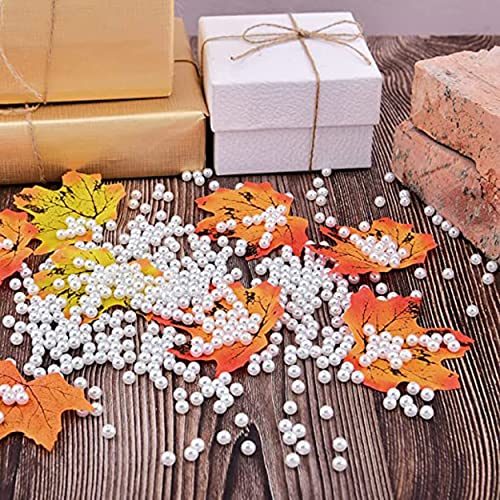 Image of 750 Pcs Off White Beads - 6nm, 8mm, 10mm - DIY Beads for Bracelets Making Kit, Crafting, Embroidery Crafts, Jewellery Making Kit, Beadwork, Pearls for Craft, Beading - 150 Grams