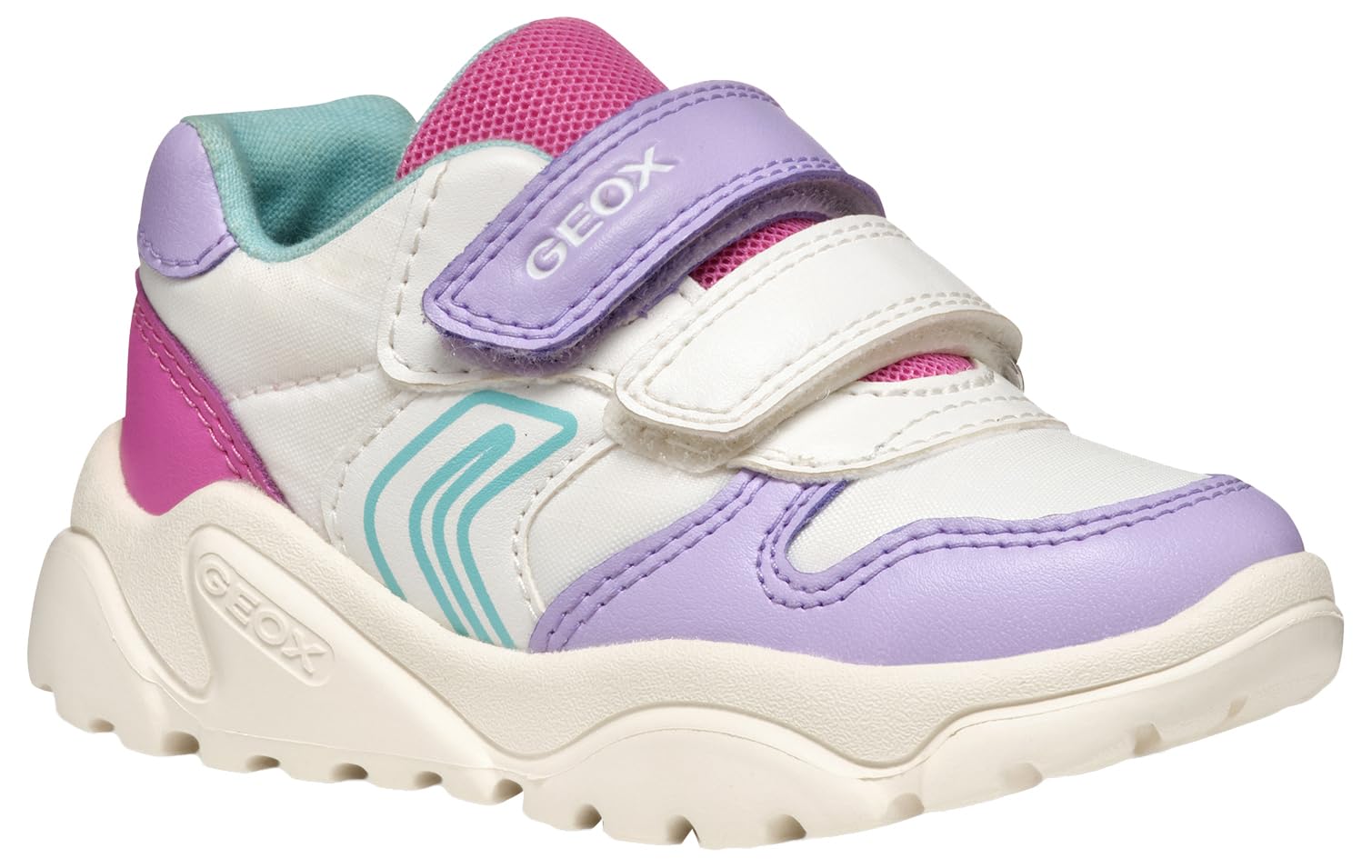 Geox B CIUFCIUF Girl A, Baby - Mädchen Sneaker, White/Lilac,