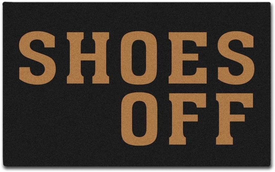 Maplehome Doormat Indoor Non-Slip Entrance Floor Mat Funny Doormat Shoes Off Door Mat Outdoor Rubber Mat Non-woven Fabric Top Rubber Back 15.7x23.6 Inch