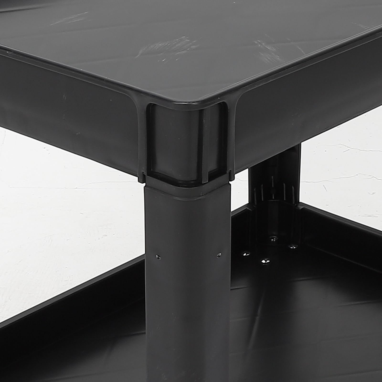 Garvee Carro de Servicio de 2 Niveles, Carro Utilitario Carga Pesada 227 kg, 2 Bandejas 91x61 cm, Ruedas Giratorias 12,7 cm con Freno, Mango Ergonómico para Almacén/Garaje/Hotel/Restaurante, Negro