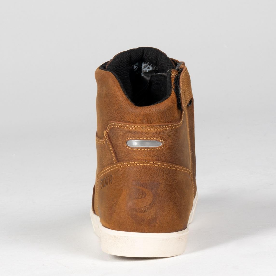 Clayton - Zapatos de moto para hombre con certificación CE estándar EN 13634 de piel reforzados, maleolos, cierre de cremallera y cordones, suela antideslizante