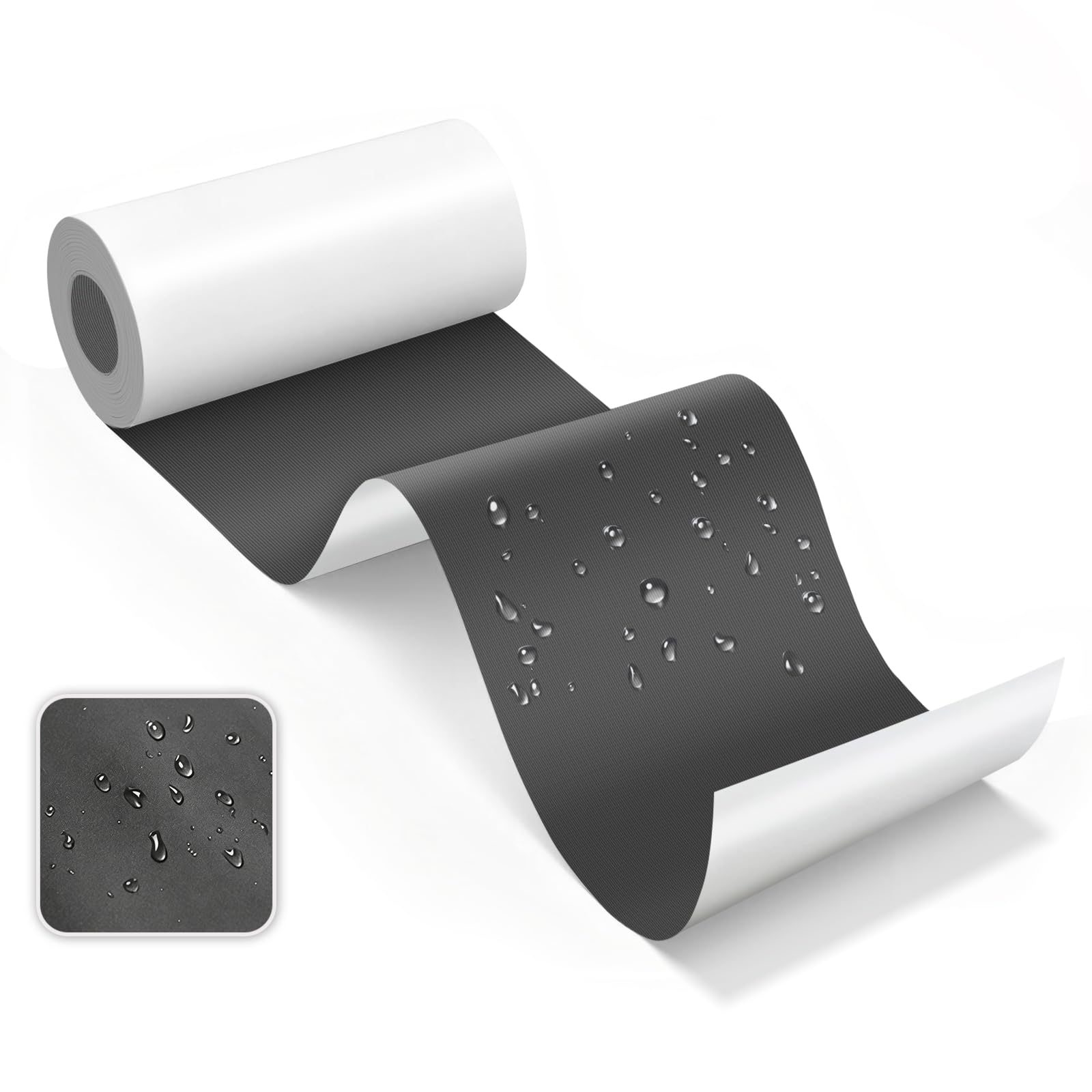 Skystuff Self-Adhesive Fabric Tent Repair Tape, Heavy Duty Waterproof Nylon Repair Patches for Tent, Clothes, Down Jacket, Sleeping Bag, Camping Outdoor Gear, Instant Strong Fix, 7.6x200cm, Dark Grey