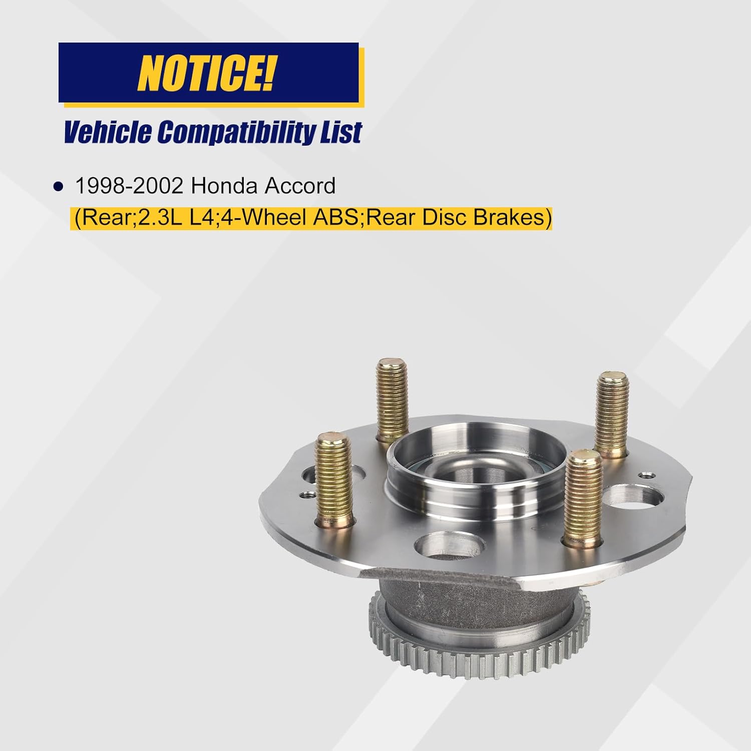 KUSATEC 512178 Rear Wheel Bearing and Hub Assembly Compatible with 1998 1999 2000 2001 2002 Honda Accord 4-Wheel Disc Brakes 2.3L - Image 6