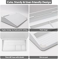 Vista 6 de Varhomax Glass Desk Buddy Whiteboard with Storage, Small Dry Erase Desktop White Board Caddy to-do List Memo Notepad for Office, School and Home