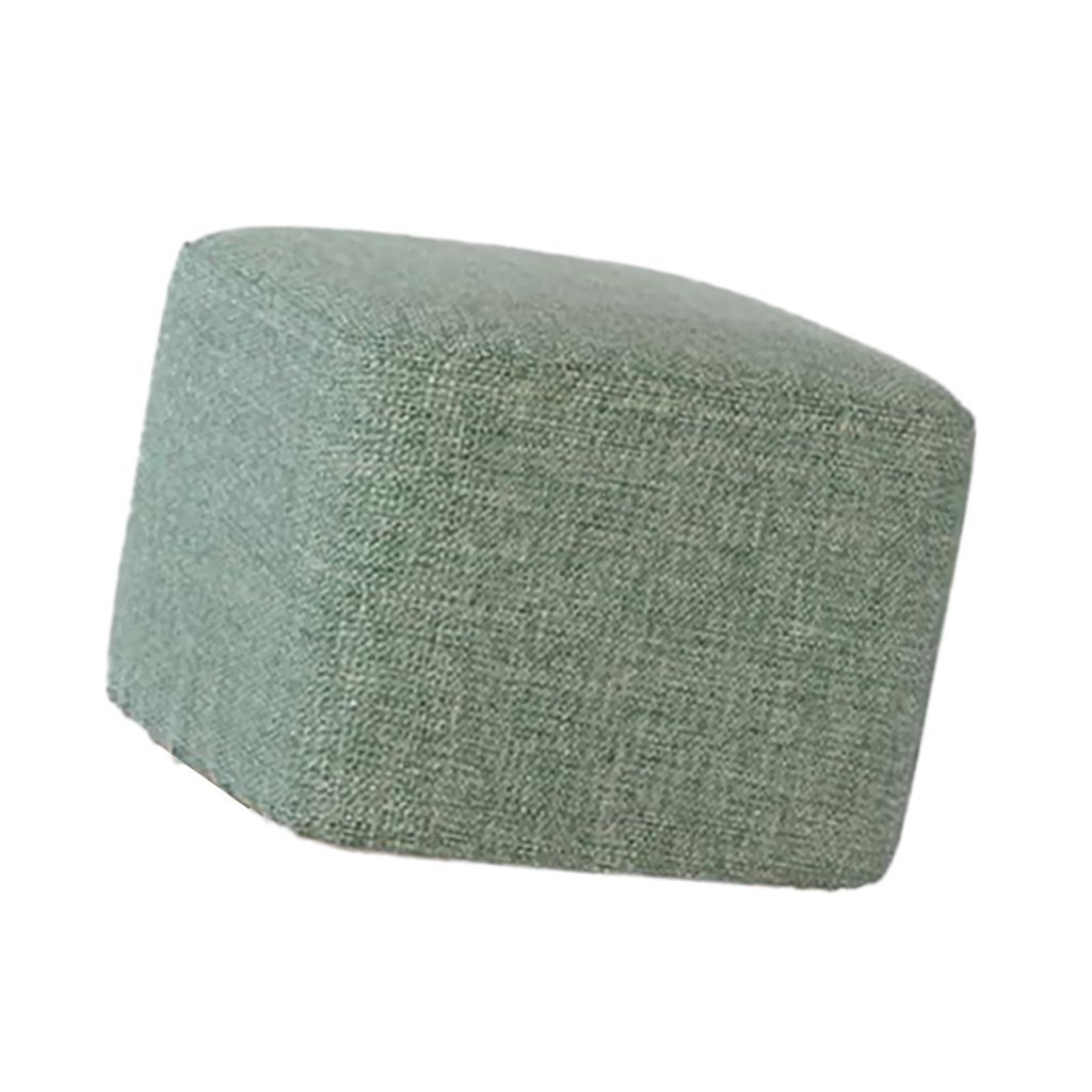 Inzopo Dustproof Linen Cotton Square Stool Cover for Wood Footstool Ottoman Pouffe Blackish green