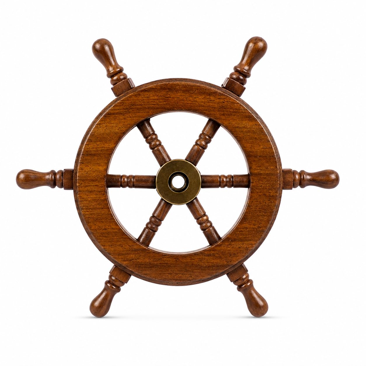 TECHNO DECOR Mini Wooden Helm Wheel | Maritime Decorative Accent | Vintage Nautical Display Piece | Coastal Theme Decoration | 4 Inch-image-37