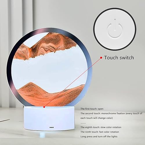 Miniatura 8 de WLWMCFXPWH Lámpara de mesa de pintura de arena USB luz nocturna paisaje dinámico natural 3D arte creativo arena regalos decorativos para el hogar