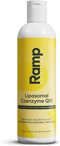 Ramp Nutrition Líquido liposomal CoQ10  Coenzima Q10 de alta absorción para el corazón, la energía y el apoyo celular  30 porciones