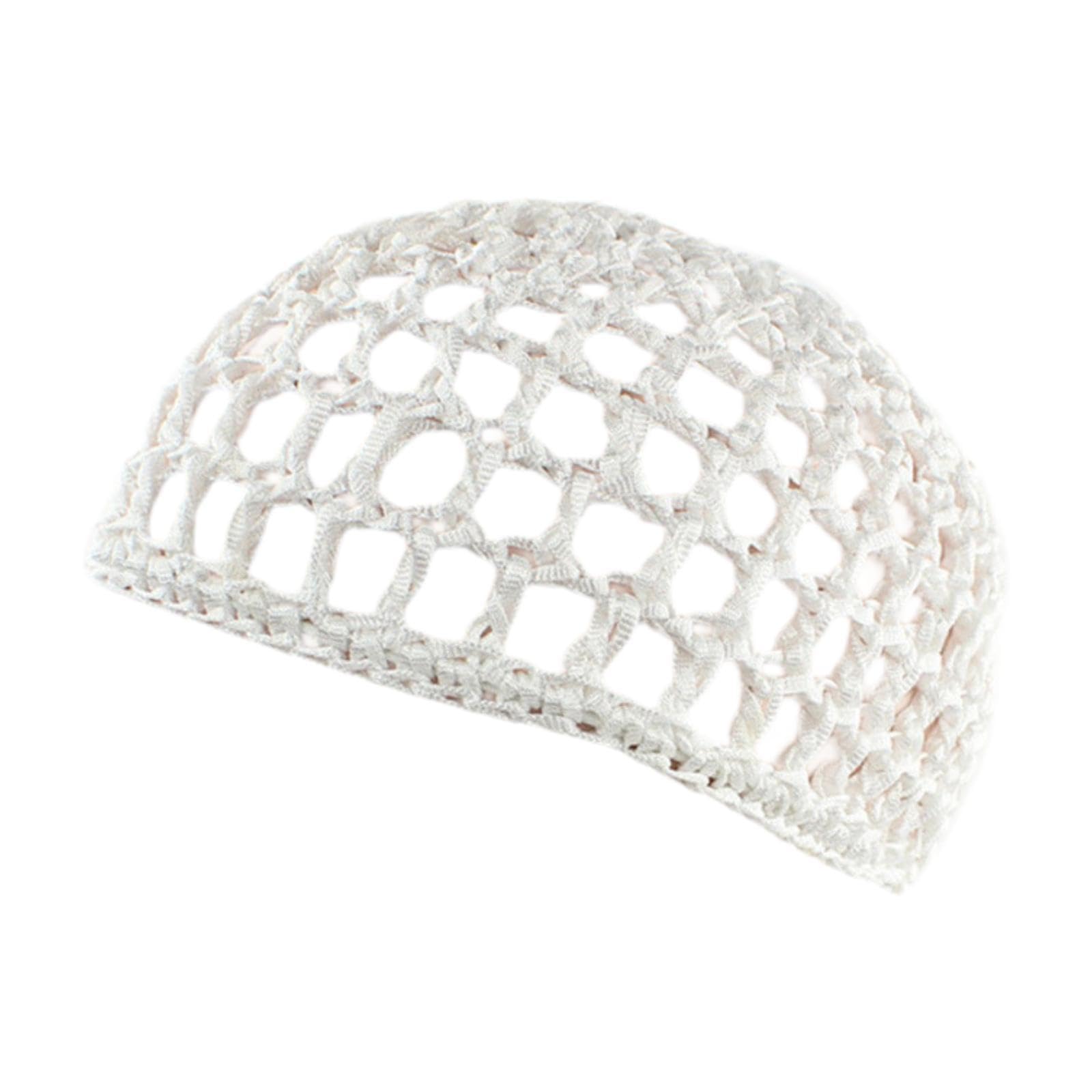 the style sutra Hair Nets Cap Sleeping Hairnet Crochet Hair Net for Women Men Night Sleeping White-picture-39